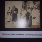 Nehruji with Savitaben Mehta at Gandhiji House in Porbandar