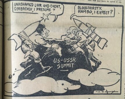 U.S.-USSR Summit: Gorbachev & Reagan by R.K. Laxman