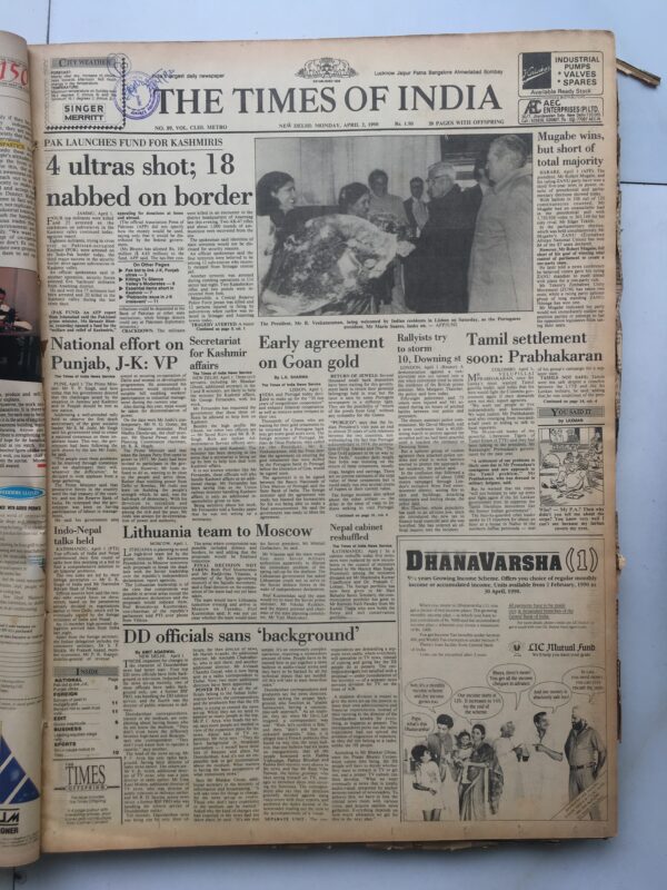 The Times of India — April 2, 1990