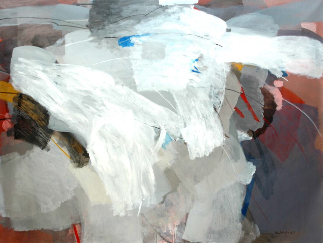 HLV - 61 - 100X76 inch - Acrylic on Canvas, Not for Sale Damaged